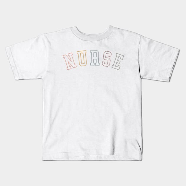 Retro College Nurse Kids T-Shirt by uncommontee